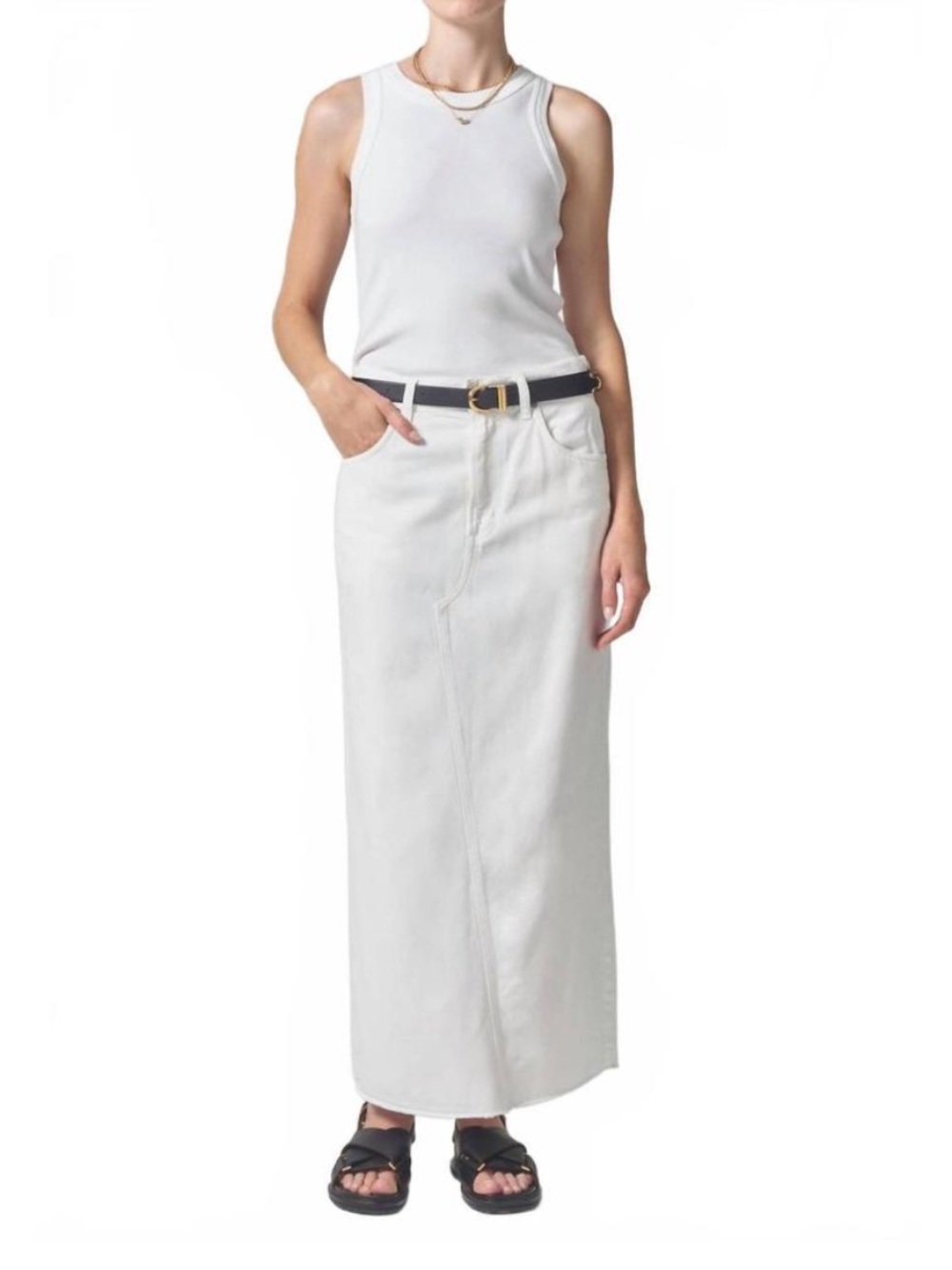 NWT Citizens Of Humanity Circolo Reworked Maxi Skirt in Cannoli Size 27